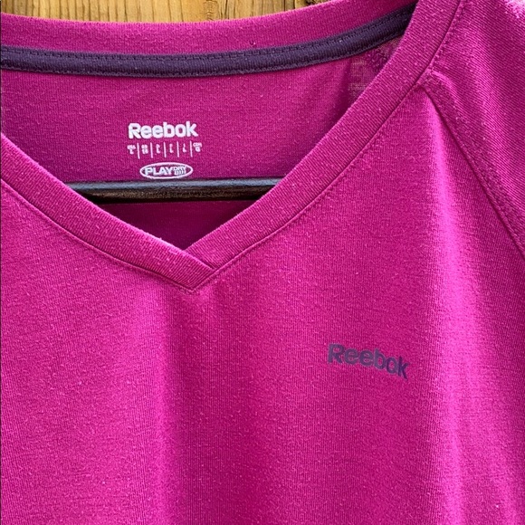 Pink Reebok PlayDry Short Sleeve Tee, L - Picture 3 of 5